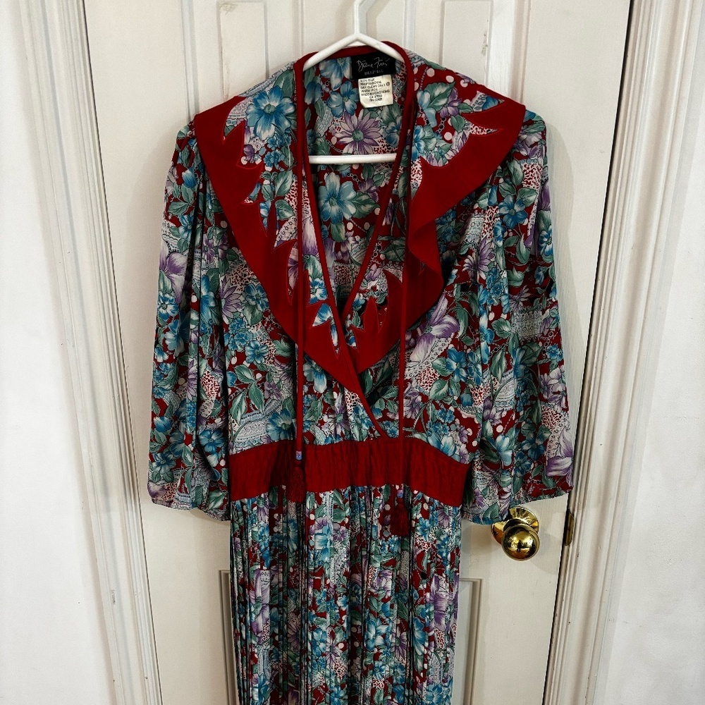 vintage silk 80s 90s floral dress